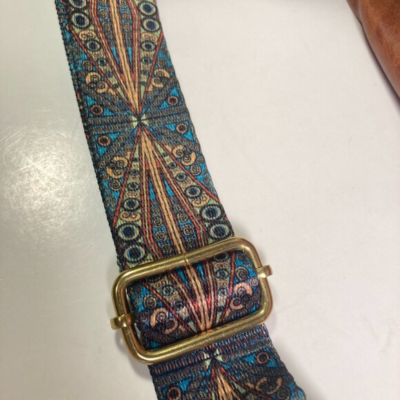 Hobo Crossbody Vegan Chestnut Brown Leather Shoulder Bag - Picture 4 of 9